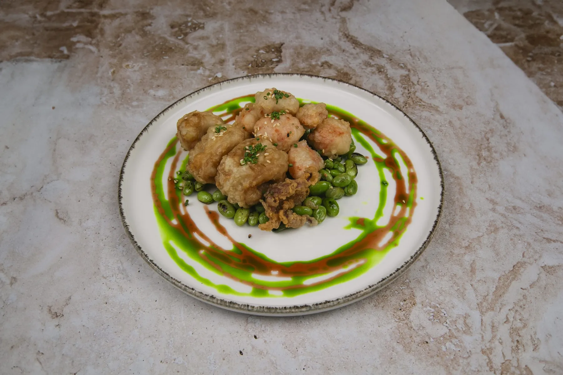Tempura shrimp and baby calamari