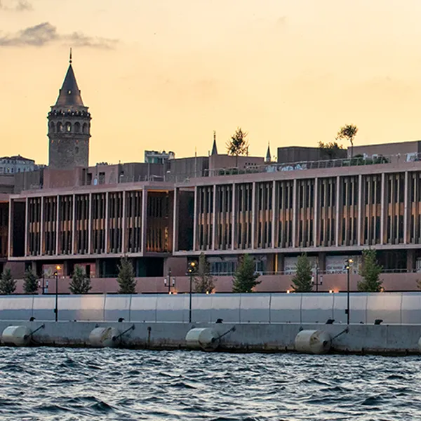 Galataport waterfront with Galata Tower behind